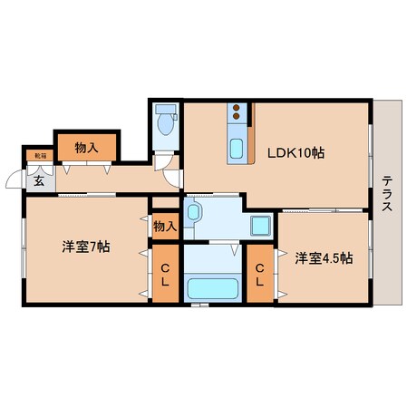 東生駒駅 バス7分  さつき台住宅下車：停歩6分 1階の物件間取画像